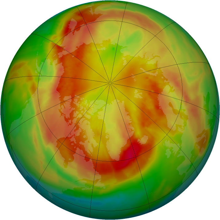 Arctic ozone map for 06 March 2015